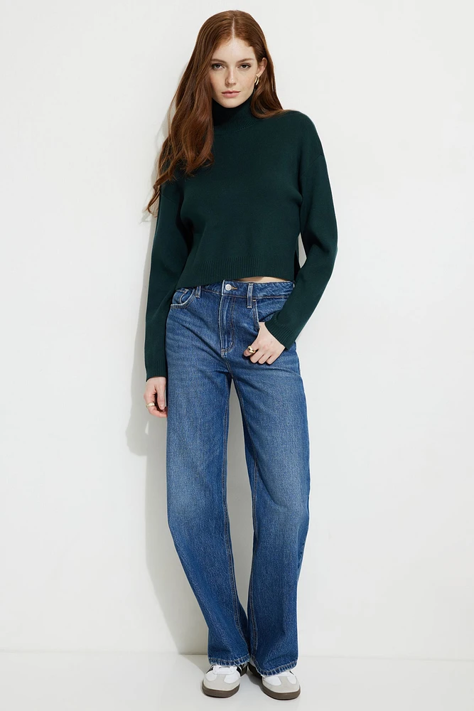 Cropped Turtleneck Sweater