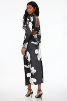 Cutout Slip Satin Maxi Dress