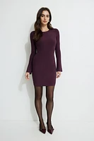 Ribbed Mock Neck Mini Dress