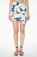 Draped Satin Mini Skirt