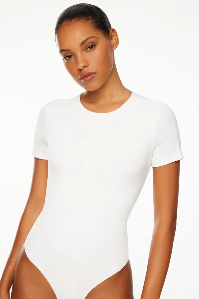 Dynamite Drea Sculpt Short Sleeve Crew Neck Bodysuit