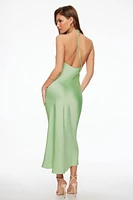 Halter Satin Maxi Dress