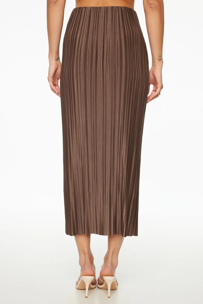 Plissé Column Maxi Skirt