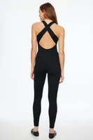 Cross Open Back Active Jumpsuit