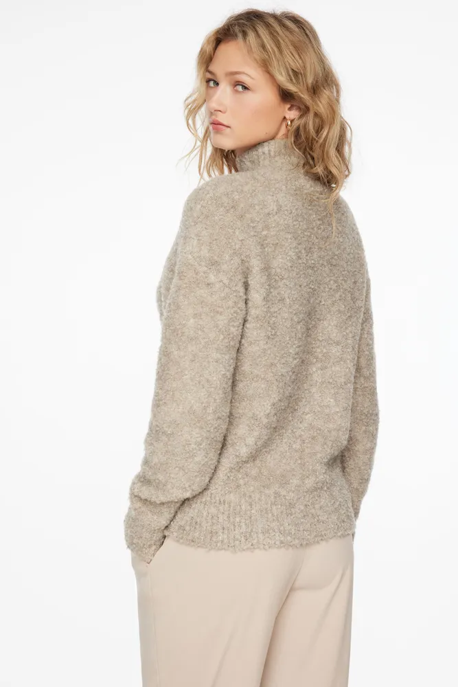 Boucle Mock Neck Sweater