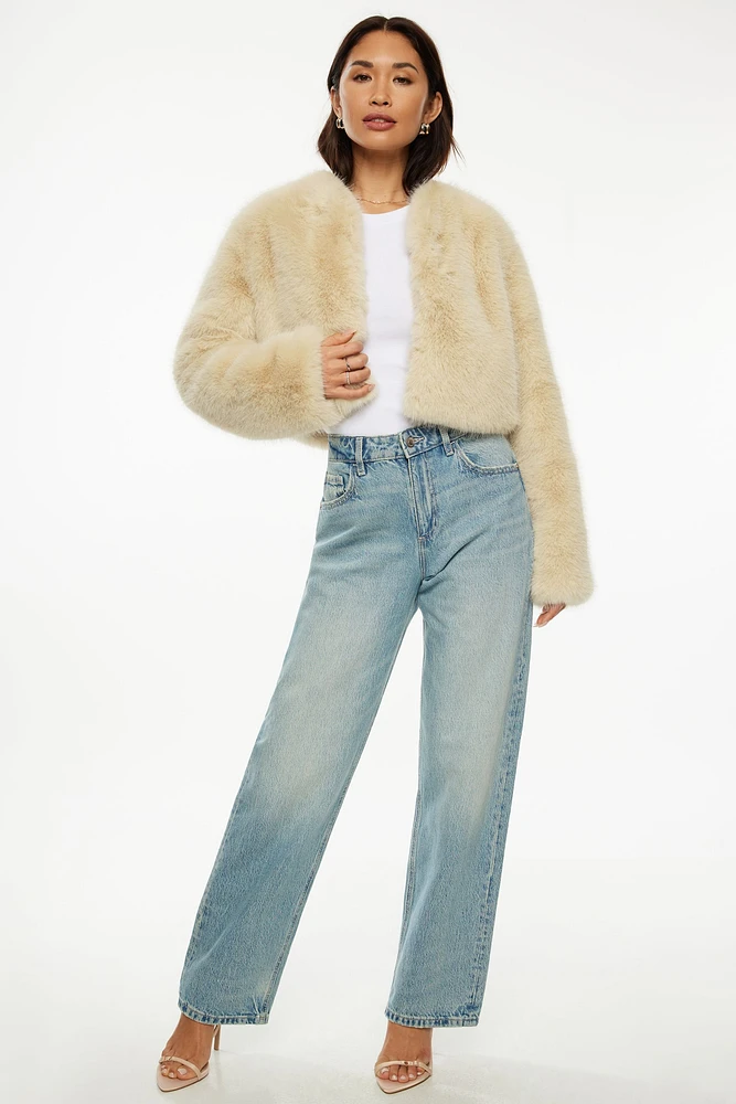 Faux Fur Cropped Jacket