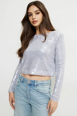 Sequin Crewneck Top