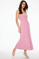 Cami Ruched Linen Maxi Dress