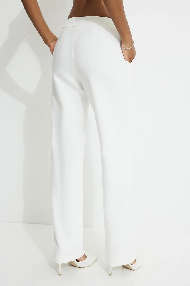 Mid Rise Straight Leg Pants