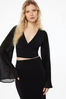 Plissé Wrap Top