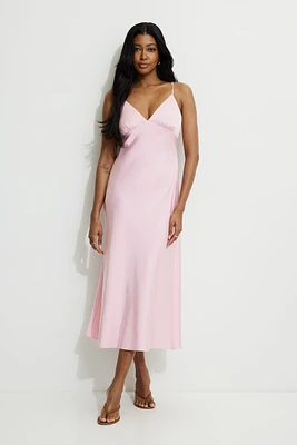 Sage Satin Maxi Dress