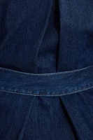 Cropped Denim Trench Coat