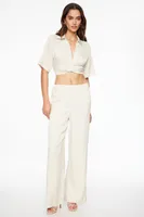 Crinkled Wide Leg Pants