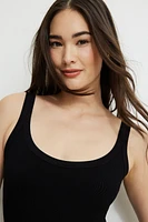 Ribbed Scoop Neck Bodysuit