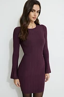 Ribbed Mock Neck Mini Dress