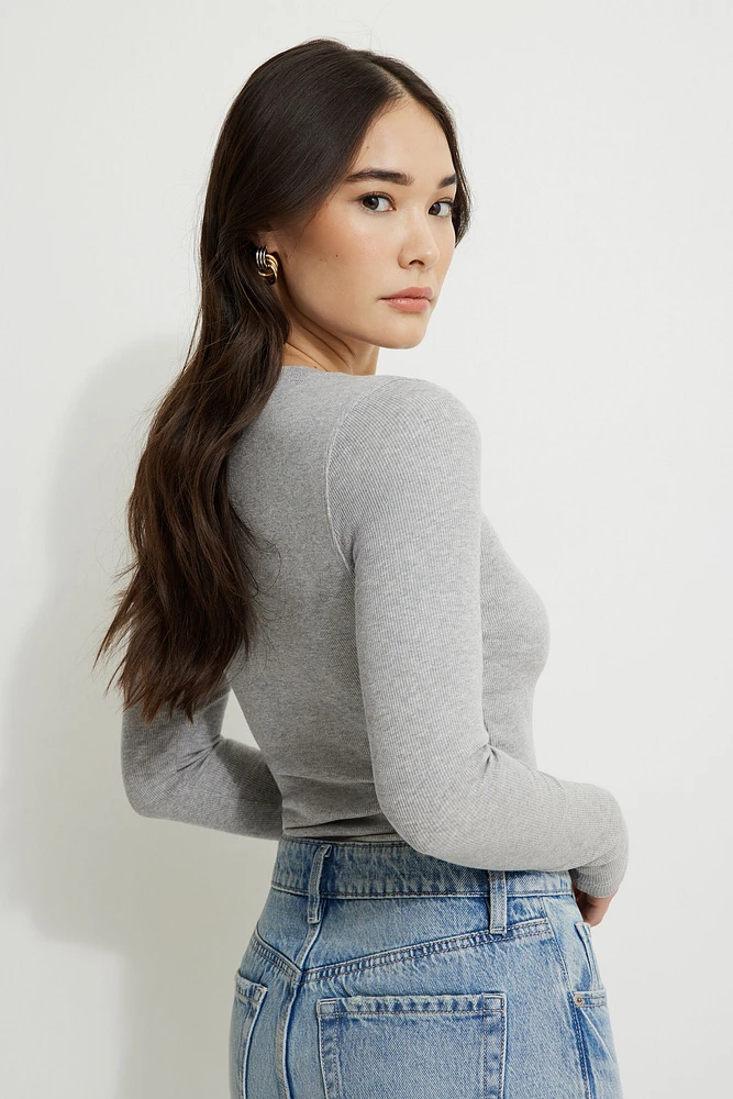 Tedi Ribbed Long Sleeve T Shirt