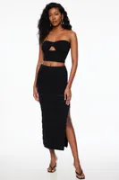 Crocheted Open Stitch Midi Skirt