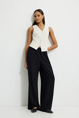 Pantalon à enfiler jambe large