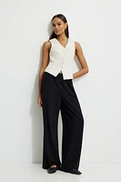 Pantalon à enfiler jambe large