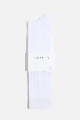 Pointelle Calf High Socks