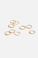 9-Pack Delicate Gem Rings