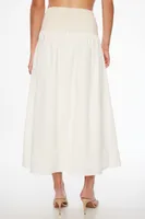 Drop Waist Smocked Maxi Skirt