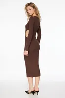 Long Sleeve Side Cutout Maxi Dress