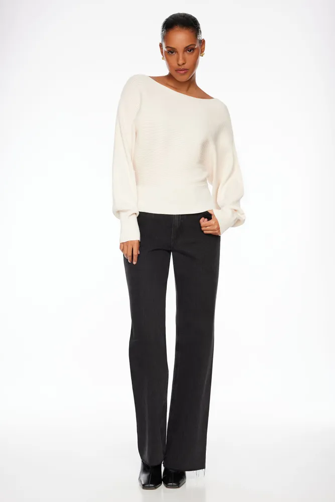 Long Sleeve Boat Neck Sweater