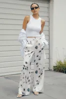 Heidi Printed Satin Wide Leg Pants