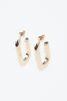 Oval Open Square Hoop Earrings