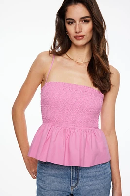 Smocked Peplum Cami