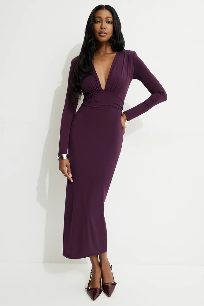 Deep V Maxi Dress