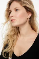 3-Pack Gem Link &  Small Drop Hoop Earrings