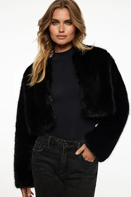 Faux Fur Cropped Jacket