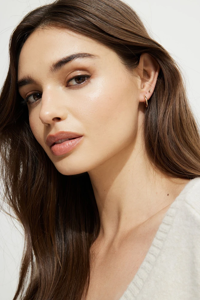 3-Pack Delicate Linear Hoop Earrings