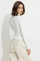 Button Cuff Turtleneck Sweater