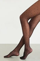 Sheer Dotted Fishnet Tights