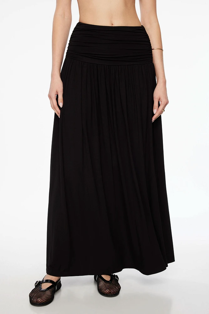 Drop Waist Knit Maxi Skirt