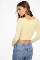 Havyn Boatneck Jersey Crop Top