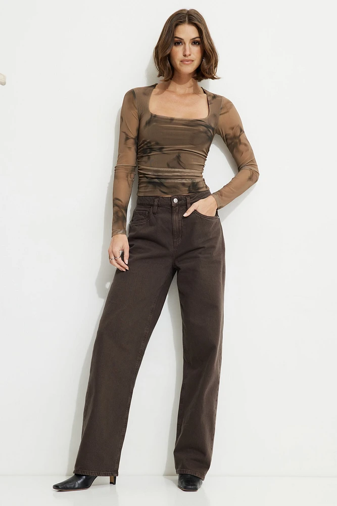 Scarlette Ruched Mesh Top