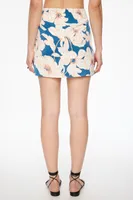 Draped Satin Mini Skirt