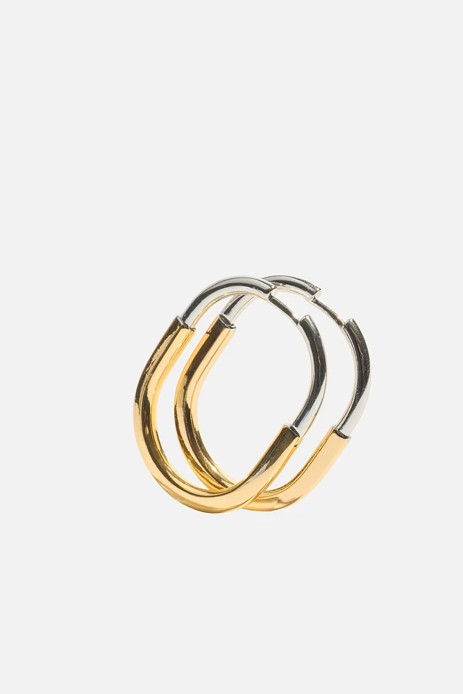 Two-Tone Hoop Earrings