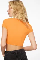 Sculpt V-Neck Knotted Crop Top