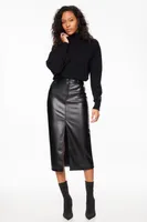 Gigi Faux Leather Midi Skirt