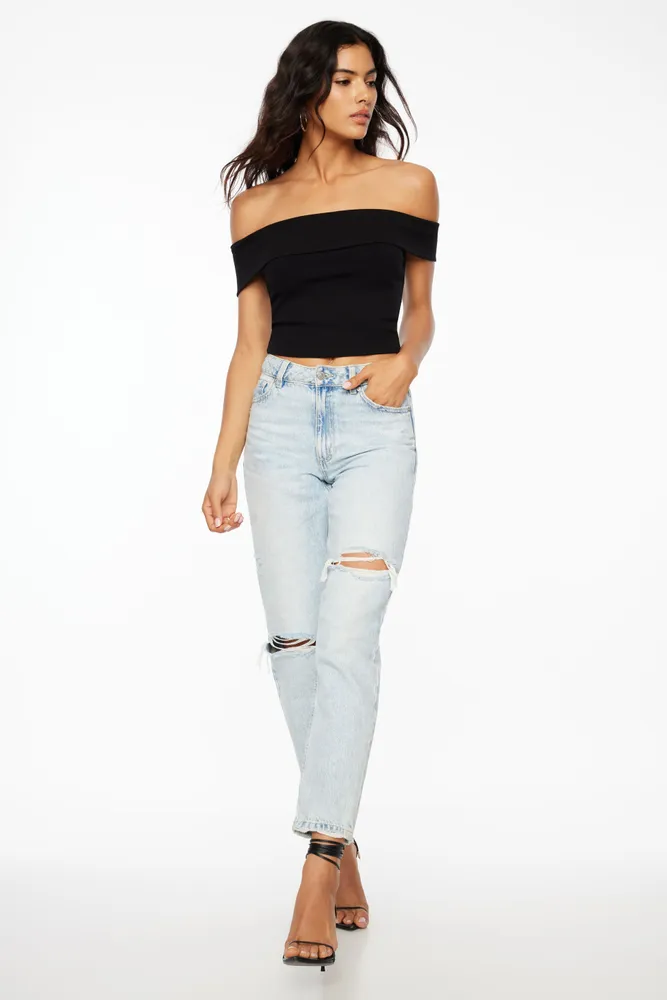 Claudia Distressed Mom Jeans