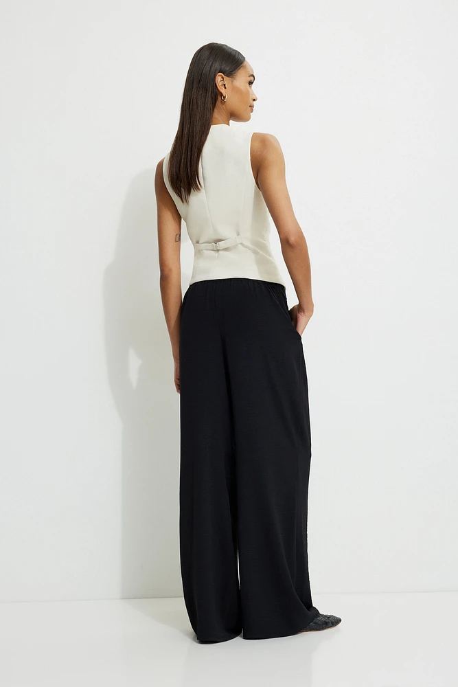Pantalon à enfiler jambe large