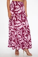 Floral Linen Maxi Skirt