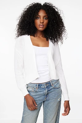 Cropped Open Cardigan