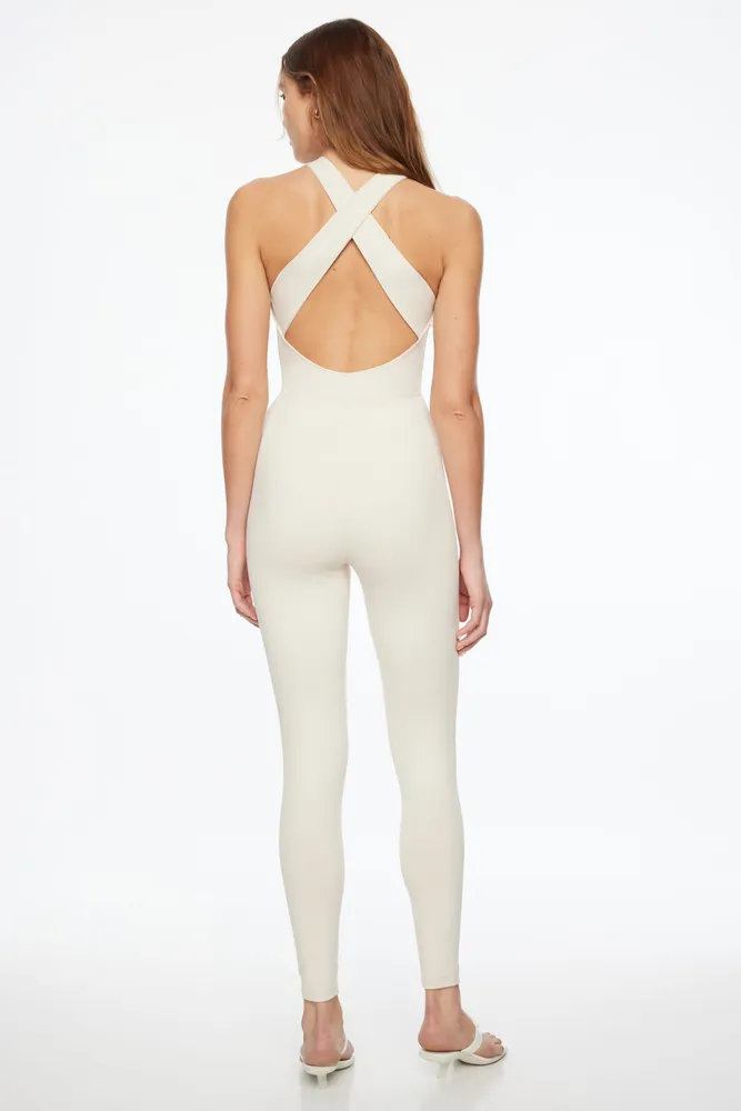 Cross Open Back Active Jumpsuit