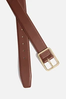 Rounded Square Faux Leather Belt